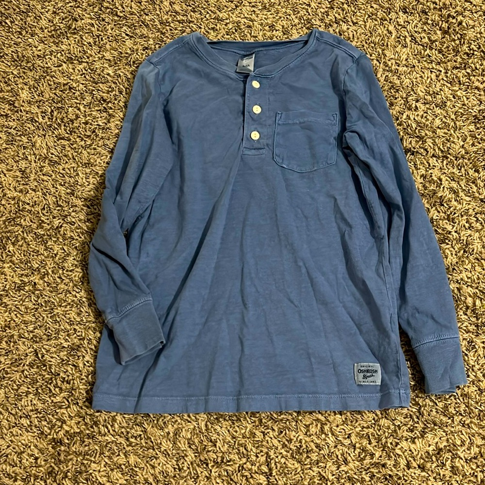 Carter’s Boys’ Blue Henley Long-Sleeve Shirt